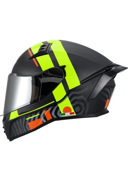 869 Strıp Black Yellow Kask