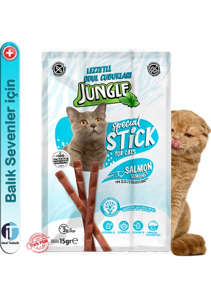 - Kediler Için Ödül Çubuğu Mama - 3*5gr / Somon Balıklı