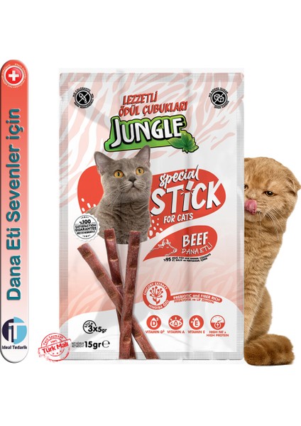 - Kediler Için Ödül Çubuğu Mama - 3*5gr / Dana Etli