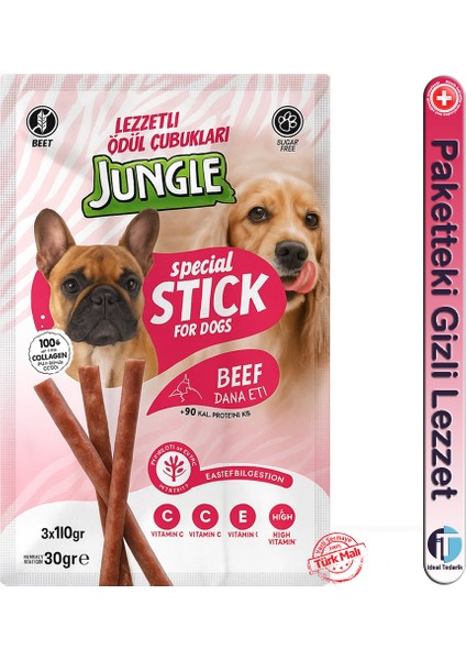 - Köpekler Için Ödül Çubuğu Mama - 3*10gr / Dana Etli