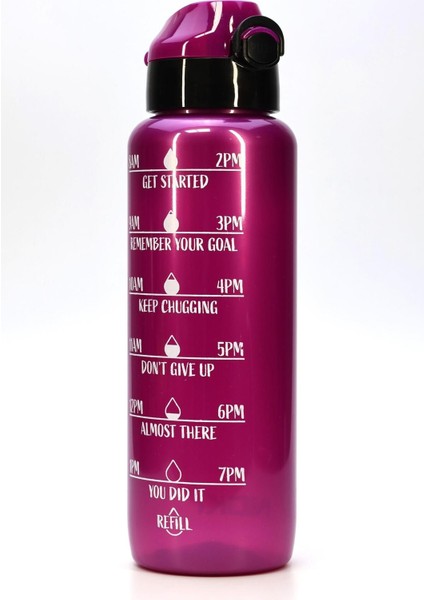 1000 ml Mor Tritan Su Şişesi, Geniş Ağız, Bpasız, Spor ve Motivasyon Için Ideal
