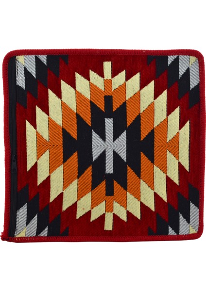 Dekoratif Otantik Çift Taraflı Fermuarlı Kilim Şark Köşesi Minder Kılıfı (40CMX41CM) MOD13