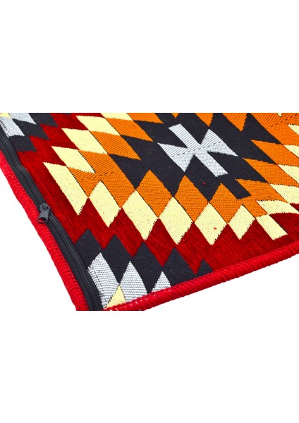 Dekoratif Otantik Çift Taraflı Fermuarlı Kilim Şark Köşesi Minder Kılıfı (40CMX41CM) MOD13 fiyatları