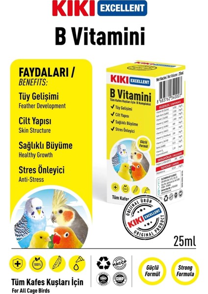 - Kafes Kuşları Için Vitaminler / Mineraller - 25ML / B Vitamini modelleri