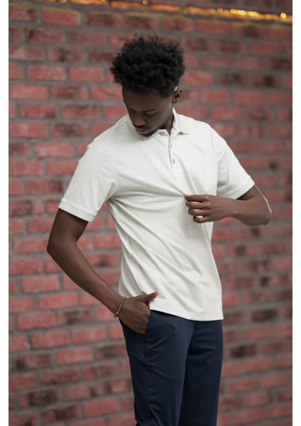 Regular Fit Likralı Pano Desenli Polo Yaka T-Shirt indirimleri