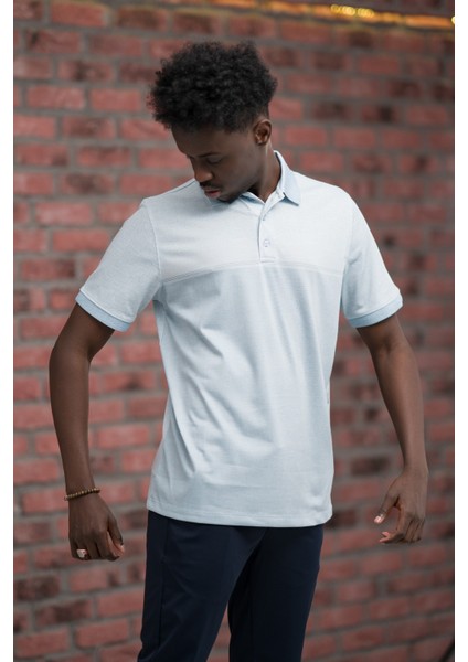 Regular Fit Likralı Pano Desenli Polo Yaka T-Shirt fiyatları