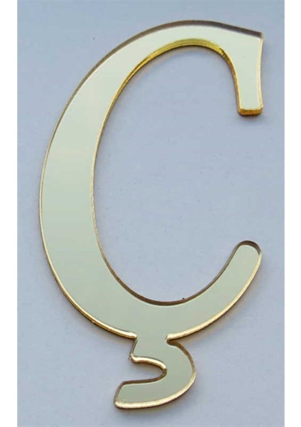 Altın Renkli 30 cm Harf Aynalı Pleksi Ç Harfi, Şık ve Özel Tasarım Ürün