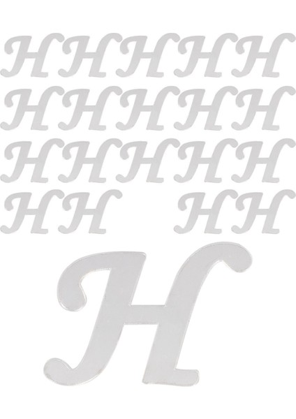 20 Adet Karışık Pleksi Harfleri 4cm Gümüş ve Yeşil Renkli Set