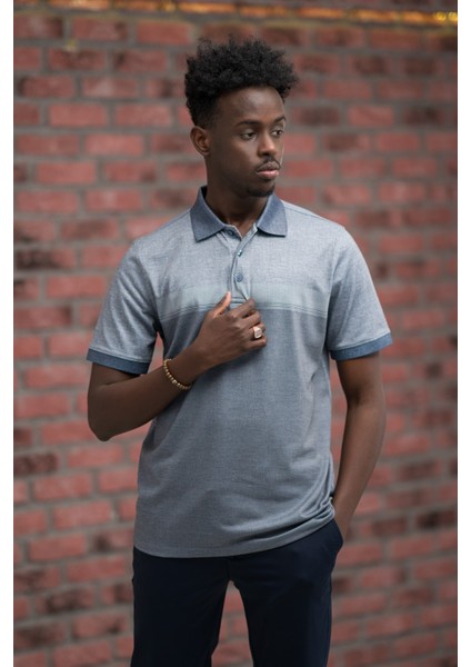 Regular Fit Likralı Pano Desenli Polo Yaka T-Shirt fiyatları