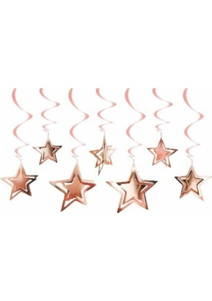 3D Yıldız Tavan Süsü, Pembe, Dekoratif ve Şık Aydınlatma Aksesuarı