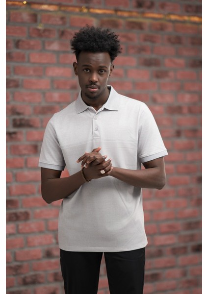 Regular Fit Likralı Pano Desenli Polo Yaka T-Shirt fiyatları