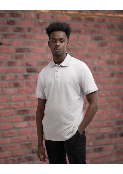 Regular Fit Likralı Pano Desenli Polo Yaka T-Shirt modelleri