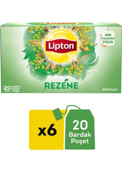 Rezene Süzen Bardak Poşet Bitki Çayı 20LI x 6 Adet