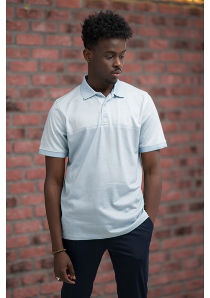 Regular Fit Likralı Pano Desenli Polo Yaka T-Shirt fırsatları