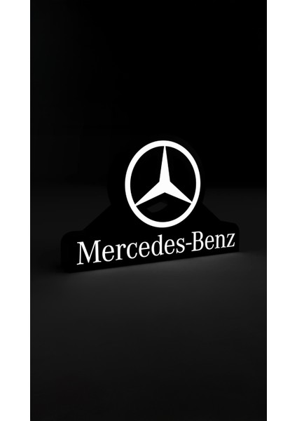Mercedes Logolu Dekoratif Aydınlatma LED Gece Lambası
