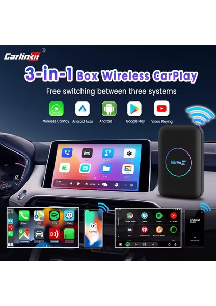 Carlinkit Tbox Lite S Kablosuz Carplay 4gb Ram 32GB Rom Android Youtube Netflix Hareket Halinde Video Oynatma fırsatları