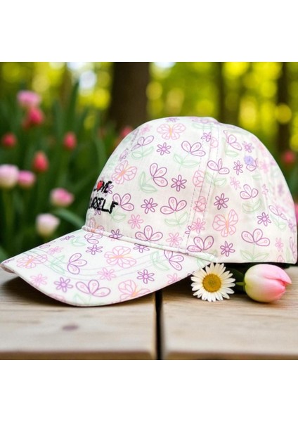 4/8 Yaş Kız Çocuk Çiçek Baskılı Kep- 52CM Lila fiyatları