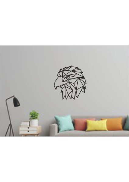 Geometrik Kartal Duvar Tablosu 32X31CM - Ahşap Dekoratif Modern Duvar Süsü