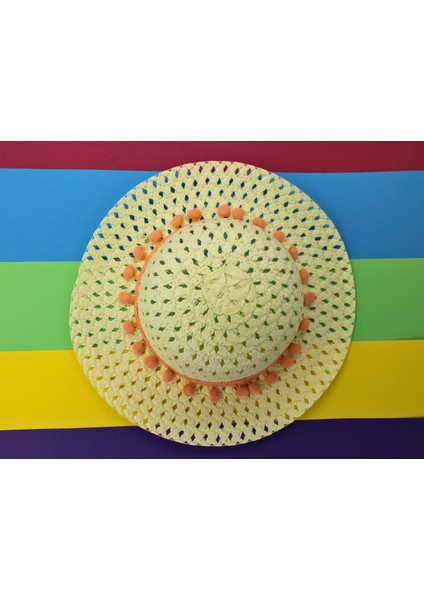 Hasır Görünümlü Kız Çocuk Şapkası1-6 Yaş modelleri