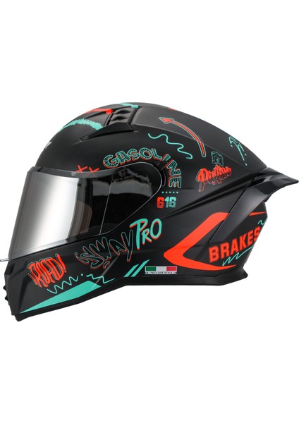 869 Drıft Black Red Kask