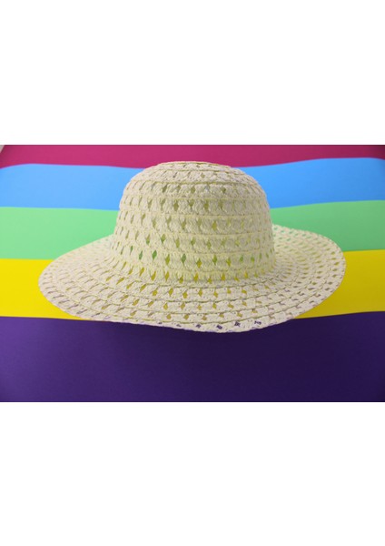 Hasır Görünümlü Kız Çocuk Şapkası1-6 Yaş