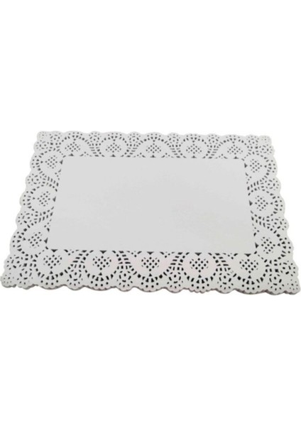 Beyaz Dantel Kağıt Servis Altlığı 32X45 Cm, 100 Adet