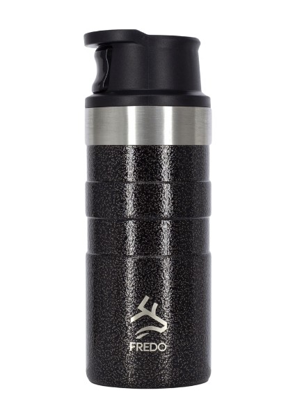 Comfort Therm Paslanmaz Çelik Benekli Siyah Termos Bardak, Mug 350ML