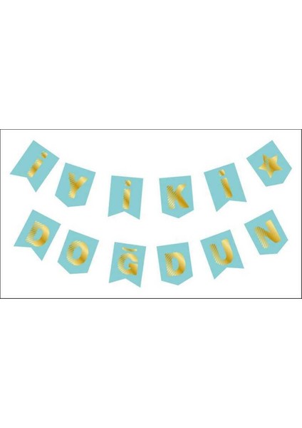 Canlı Renkli Doğum Günü Makaron Seti 1 Adet