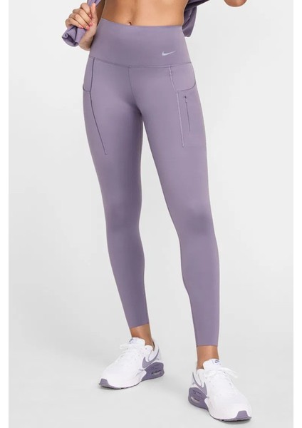 Trainng Go Dri Fit Infinalock High Rise 7/8 Leggings 6 Cepli Toparlayıcı Yüksek Belli Reflektörlü Antrenman Taytı Mor