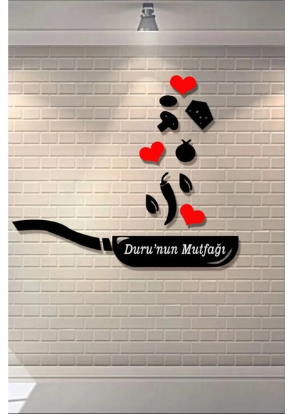 Kişiye Özel Tavalı Mutfak Duvar Dekorasyonu , Ahşap Mutfak Dekoru Isim Yazılabilir