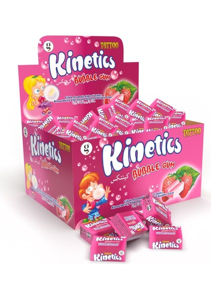 Bubble Gum Çilek Aromalı Şekerli Sakız 100 Adet