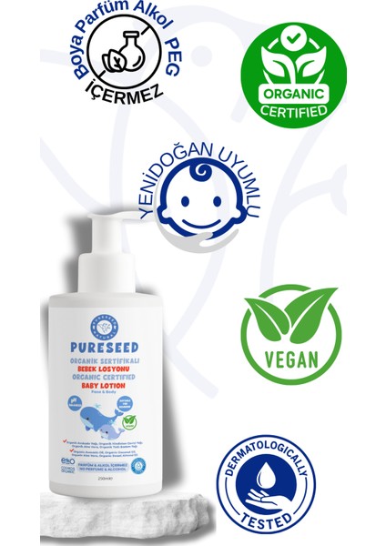 Organik Sertifikalı Bebek Losyonu - Parfümsüz - 250 ml modelleri