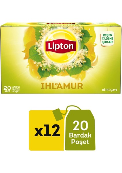 Bitki Çayı Bardak Ihlamur 20 Li x 12 Adet
