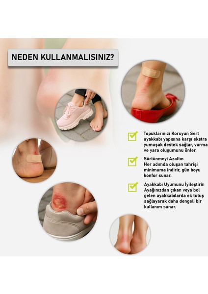 Topuk Vurma Önleyici Ayakkabı Pedi – Yapışkanlı Sünger Koruma ve Daraltıcı (1 Çift) modelleri
