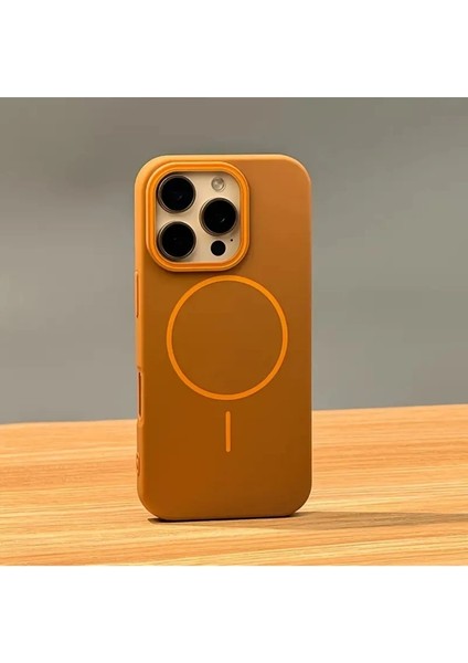Iphone 16 Pro Max Lansman Mağsafe Kılıf Içi Süet Dışı Silikon