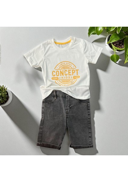 83 Nakışlı Gömlek Tshırt Şort Takım Yeşil modelleri