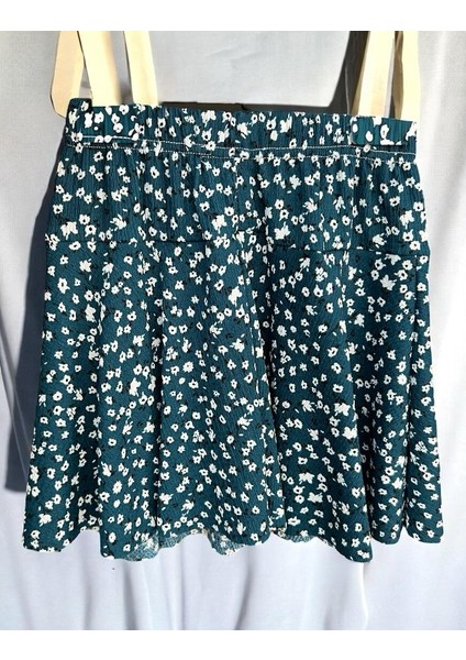 Bürümcük Desenli Şort Etek Petrol Yeşili fiyatları