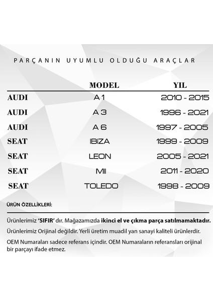VW Polo, Audi A1, Seat Leon, Skoda Yeti için Tavan Anten Çubuğu fiyatları