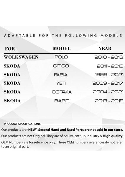 VW Polo, Audi A1, Seat Leon, Skoda Yeti için Tavan Anten Çubuğu