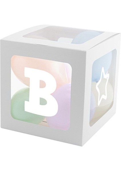 Şeffaf Balon Kutusu 25 cm Makaron Beyaz, Şık ve Kullanışlı Balon Saklama Kutusu modelleri