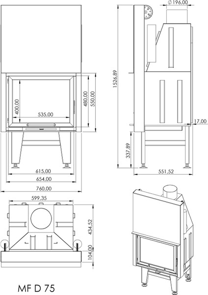 MFD 75 (75 Cm'lik Şömine Haznesi) fiyatları