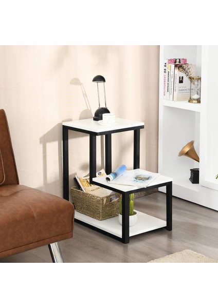 3 Katlı Kanepe Sehpası, Saklama Raflı Sehpa, Komodin, Merdiven Şeklinde Sehpa, Oturma Odası Veya Yatak Odası Için Sehpa fırsatları