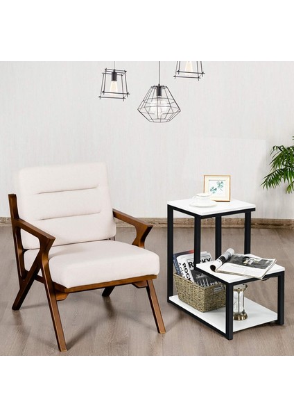 3 Katlı Kanepe Sehpası, Saklama Raflı Sehpa, Komodin, Merdiven Şeklinde Sehpa, Oturma Odası Veya Yatak Odası Için Sehpa indirimleri