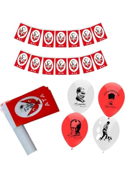 29 Ekim Renkli Bayrak Seti, Kutlama Dekorasyonu, Çok Renkli Bayraklar