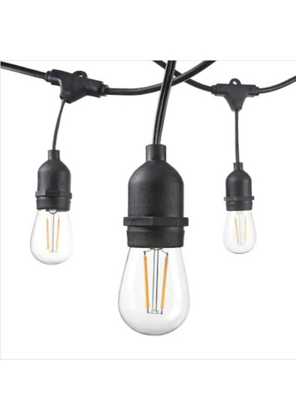 Uzmlight Bahçe Organizasyon Işığı E27 10 Duylu Eklenip Uzatılabilir 10 mt Cata Sarmaşık Dış Mekan Aydınlatma (Carnaval)