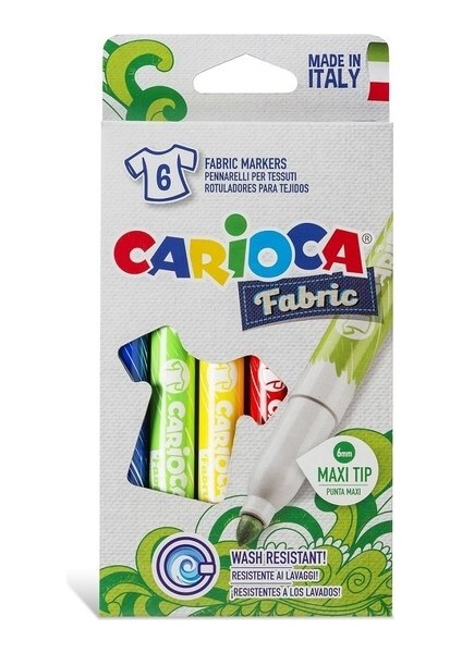 Carioca Keçeli Kumaş Boyama Kalemi Maxı 6'Lı