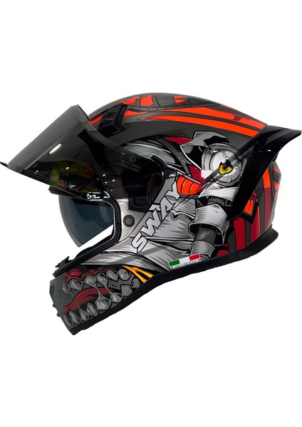 869 Veno Red Grey Black Kask modelleri