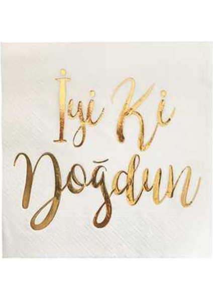 Renkli Doğum Günü Peçeteleri, 16'lı, Varaklı, Eğlenceli Parti Aksesuarı