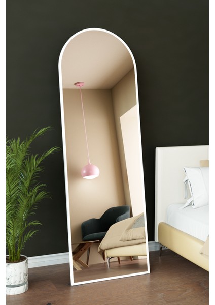 Oval Metal Çerçeveli Ayaklı Influencer Boy Aynası 180X60 cm