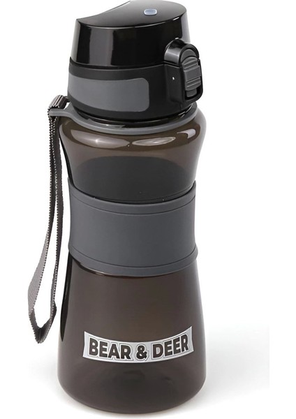 Siyah 700 ml Otomatik Kapaklı Silikon Tutacaklı Matara fiyatları